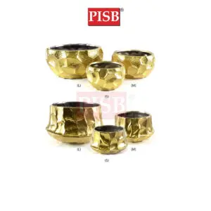 1e76dcf3a3a56bc7f78acdea5f8bde13.jpeg 7069/70 Frosted Gold Ceramic Decorations Craft Vase Ornament Pasu Bunga
