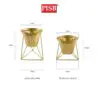 TY1508 Gold Metal Flower Pot Rack With Triangle Stand