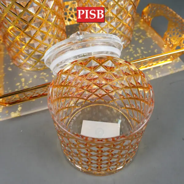 2c0bac29713ff8e7b1f6b967d0b12fbf.jpeg 1198/1199/1200/1218/1219 Goldish Acrylic Canister Spice Container Condiment Bottle Jar Bekas Rempah Balang Kuih