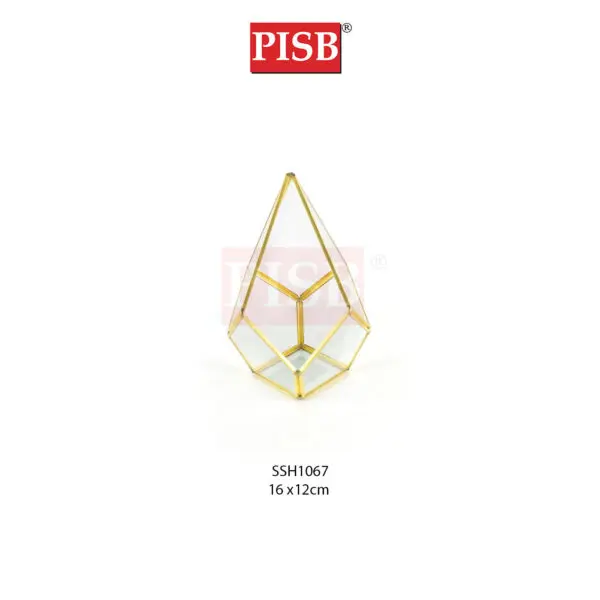 SSH1067/68/69 Cooper Vintage Decorative Golden Geometric Shapes Glass Jewelry Box