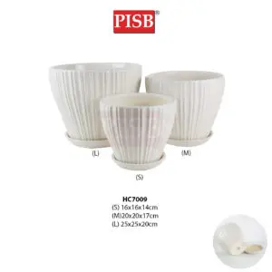 HC7009 White Ceramic Decorations Craft Vase Ornament Pasu Bunga