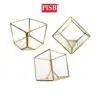 SSH1063/62/61 Cooper Vintage Golden Geometric Cube Glass Jewelry Box