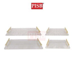 1072/73 Acrylic Tray With Golden Handle