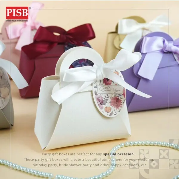 2138-39 (10Pcs/Pkt) Leather Mini Bag With Ribbon Mini Goodies Bag Doorgift Bag Wedding Beg Goodies Kahwin Bag Kenduri