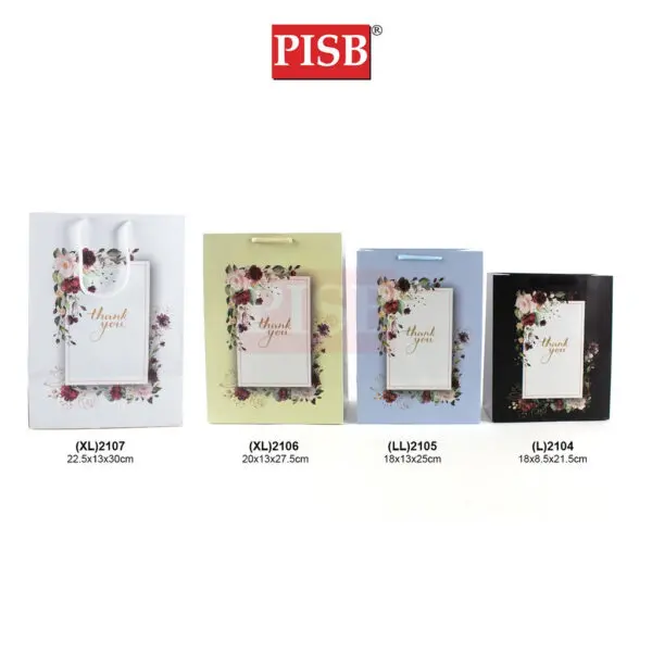 2104-2107 Premium Flower Design Gift Bag Paper Bag(10Pcs/Pkt)