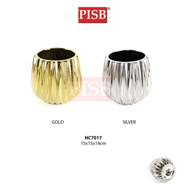 5096730fb2e23a3388c2bdf165b62f04.jpeg HC7017/18 Gold/Silver Ceramic Decorations Craft Vase Ornament Pasu Bunga