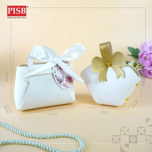 2138-39 (10Pcs/Pkt) Leather Mini Bag With Ribbon Mini Goodies Bag Doorgift Bag Wedding Beg Goodies Kahwin Bag Kenduri