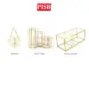 SSH1067/68/69 Cooper Vintage Decorative Golden Geometric Shapes Glass Jewelry Box