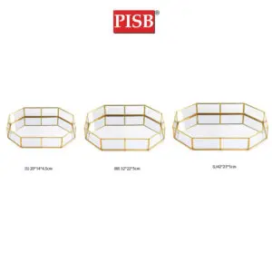 SSH1052/53/54 Nordic Glass Copper Geometric Storage Jewelry Box