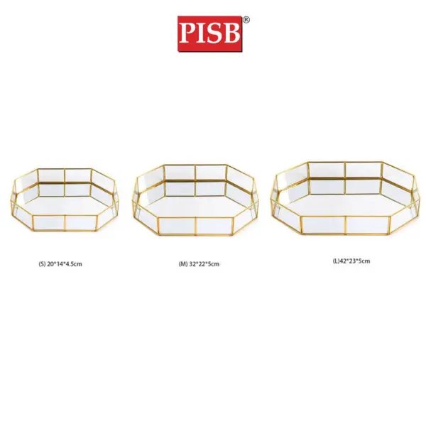 SSH1052/53/54 Nordic Glass Copper Geometric Storage Jewelry Box