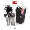 2117-2121 (20Pcs/Pkt) Flower Printed Spoon Fork Souvenir Door Gift Set With Handle