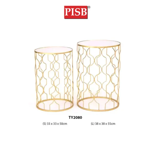 TY1437/2080 Mirrored Round Console Table