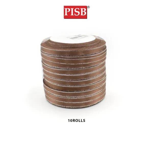 DD6805 0.6CM Silver Stripe Decor Satin Ribbon (10 Rolls)