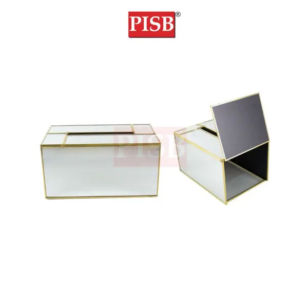 1074/75 Gold Metal Frame Mirror Decorative Tissue Box