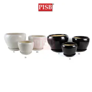 HC7003/04 Black/White Ceramic Decorations Craft Vase Ornament Pasu Bunga