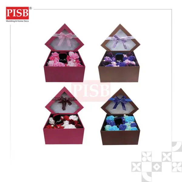 SH1016 SOAP FLOWER IN BOX WITH RING BOX