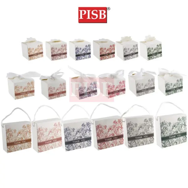 2090-92 Flower Design Ribbon Gift Box Gift Bag Paper Bag(10Pcs/Pkt)