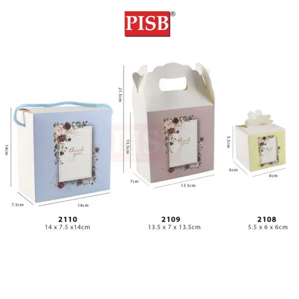 2108-2110 Premium Flower Design Gift Box Gift Bag Paper Bag(10Pcs/Pkt)