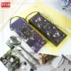 0482(20Pcs/Bundle)Flower Printed Spoon Fork Tasbih Souvenir Door Gift Set With Handle Sudu Garfu Tasbih Wedding Doorgift
