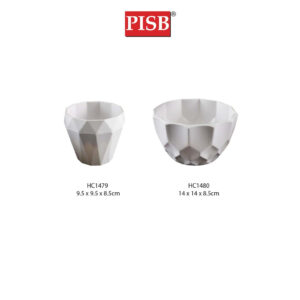 HC1479/80 White Plastic Vase Tree Flower Pot