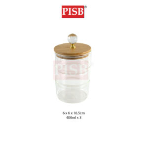 WD1161 400ML*3 3 Tier Crystal Ball Glass Container / Balang Kuih