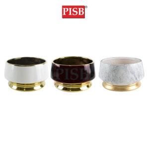 HC7025 White Black Marble Gold Ceramic Decorations Craft Vase Ornament Pasu Bunga