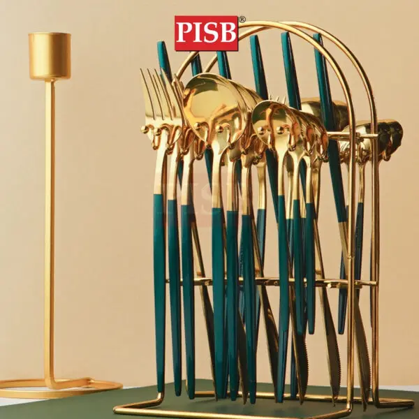 96a31270c500b694848642fad2a2f1bd-1.jpeg WD1169 24Pcs Stainless Steel Nordic Cutleries Viral Sudu Kayangan Sudu Hotel Dinnerware Set Sudu Spoon Set