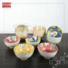 2140/41 12PCS Flower Motif Design Bohemia Turkish Ceramic Bowl With PVC Handle Box/Set Wedding Doorgift Mangkuk Seramik