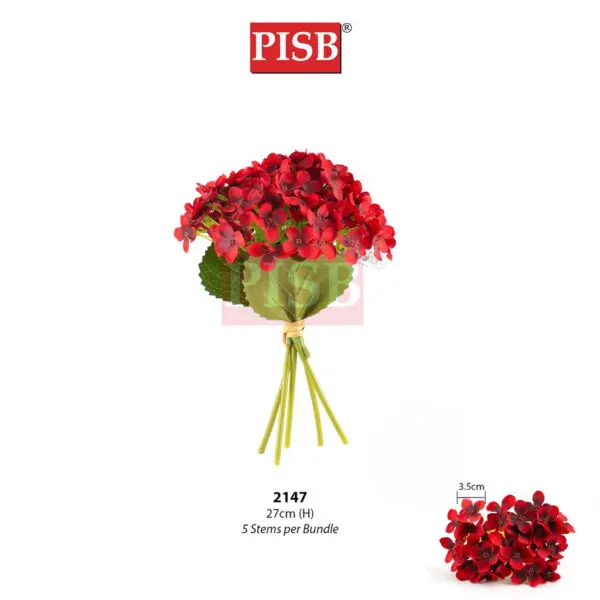 2147 27CM Hydrangea Bush Flower (5 Heads/Stalk)
