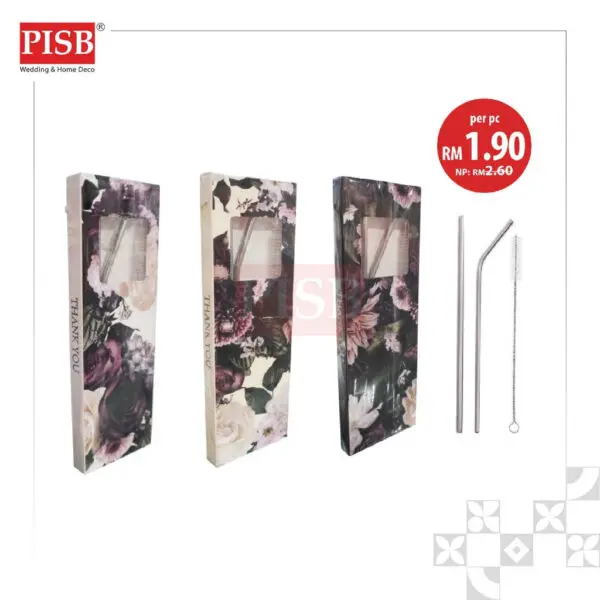 a42fcb3a211153fd3f6da5beee006b40.jpeg 0448 (20Pcs/Pkt) Stainless Steel Straw Souvenir Set Drinking Reusable Washable Straw Besi Metal Straw Wedding Doorgift