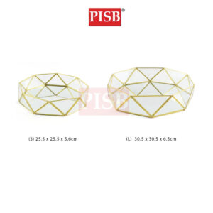 SSH1072/73 Nordic Glass Copper Triangle Geometric Storage Jewelry Box