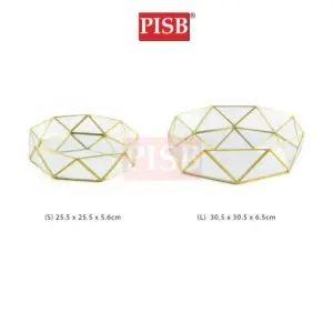 SSH1072/73 Nordic Glass Copper Triangle Geometric Storage Jewelry Box