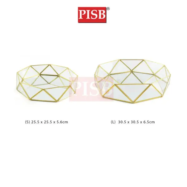 SSH1072/73 Nordic Glass Copper Triangle Geometric Storage Jewelry Box