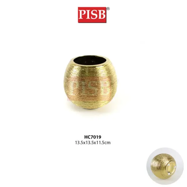 bc6fbc5e92612f3207c4ccdf065c24b4.jpeg HC7019/20 Brushed Gold Ceramic Decorations Craft Vase Ornament Pasu Bunga