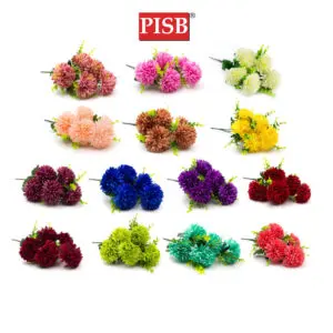 I070129 37CM Mum Ball Bush Flower (5 Pcs/Stalk)