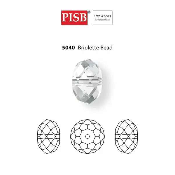 5040 SWAROVSKI BRIOLETTE BEAD 6MM-8MM (6PCS)