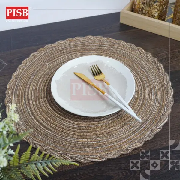 2018-2019 Braided Style Round Placemat Dining Table Mat Washable Non Slip Kitchen Tableware Placemat Pelapik Alas Meja