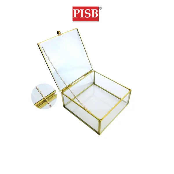 SSH1055/56/57/71 Golden Vintage Glass Square Jewelry Box