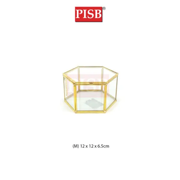 SSH1064/65/66 Cooper Vintage Golden Hexagon Glass Jewelry Box