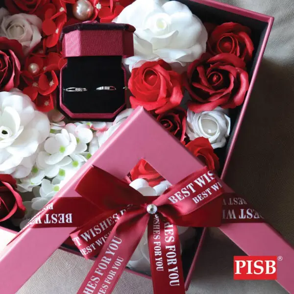 SH1016 SOAP FLOWER IN BOX WITH RING BOX