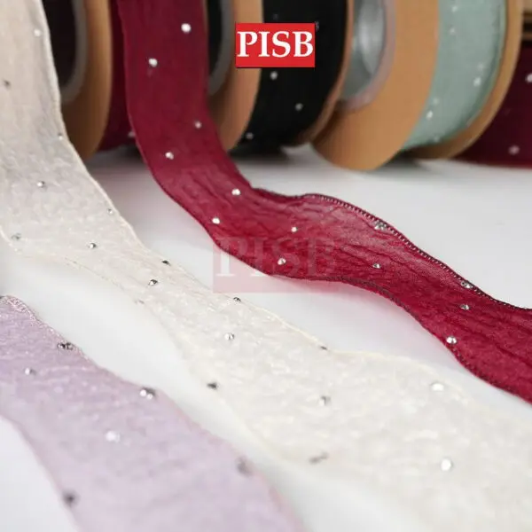 1037/38 2.5CM/4CM Diamond Organza Ribbon (10Yards/Roll)