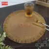 2018-2019 Braided Style Round Placemat Dining Table Mat Washable Non Slip Kitchen Tableware Placemat Pelapik Alas Meja