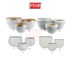 HC7011/12/83/84 Marble Gold/Brushed Grey Ceramic Decorations Craft Vase Ornament Pasu Bunga
