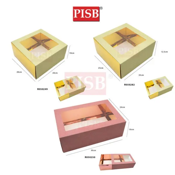 R050249/50/82 Glitter Transparent Window Gift Box Kotak Hantaran