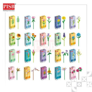 2001 Flower Bricks DIY Plant Series Building Block Bunga Bricks Flower Bricks Puzzle Assembly Block Toy Decoration Gifts
