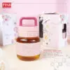 2147 (72Pcs/Ctn) 300ML Mini Bottle Souvenir With Floral Printed Handle Box Doorgift Mini Botol Cawan Air Bekas Kaca Mini