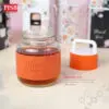 2147 (1Pcs) 300ML Mini Bottle Souvenir With Floral Printed Handle Box Doorgift Mini Botol Cawan Air Bekas Kaca Serbaguna