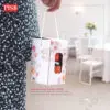 2147 (72Pcs/Ctn) 300ML Mini Bottle Souvenir With Floral Printed Handle Box Doorgift Mini Botol Cawan Air Bekas Kaca Mini