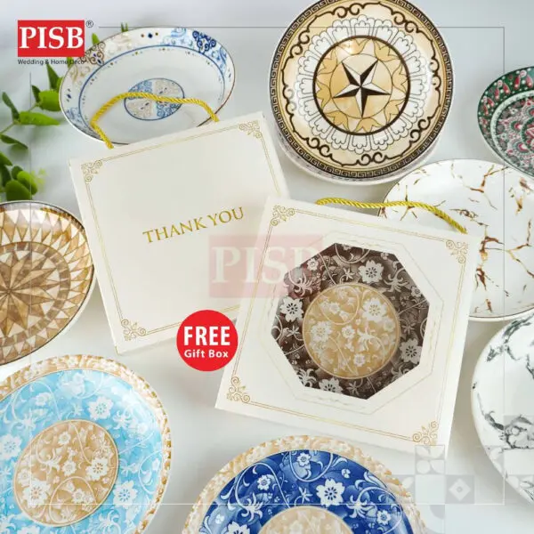 8274ffe56b7beb03cb48611b6778f2f5.jpeg 6813 (80Pcs/Ctn) Bundle Deal 7" Ceramic Fruits Plate / Set Doorgift Souvenir Pinggan Piring Seramik Murah