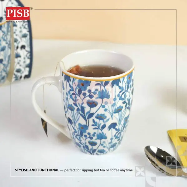 2424(48Set/Ctn)Souvenir Floral Ceramic Mug With Floral Gift Holder Box Doorgift Mug Cawan Seramik Murah Wedding Gift Mug
